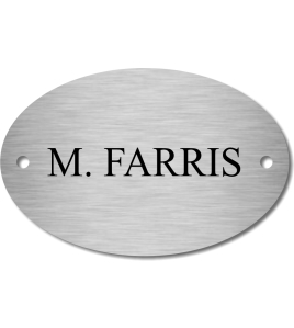 Nickel Oval Locker Plate, 1.875 x 2.875