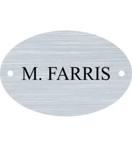 Silver Plastic Oval Locker Plate, 1.875 x 2.875