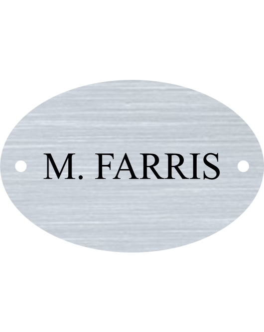 Silver Plastic Oval Locker Plate, 1.875 x 2.875