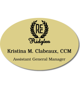 Ridglea Country Club Oval Nametag
