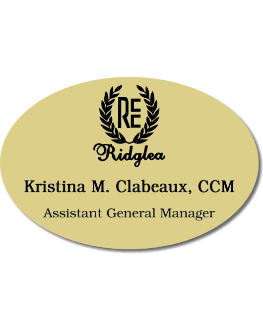 Ridglea Country Club Oval Nametag