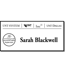 UNT Dallas Accountable Supervisor Nametag