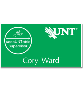 UNT Accountable Supervisor Nametag