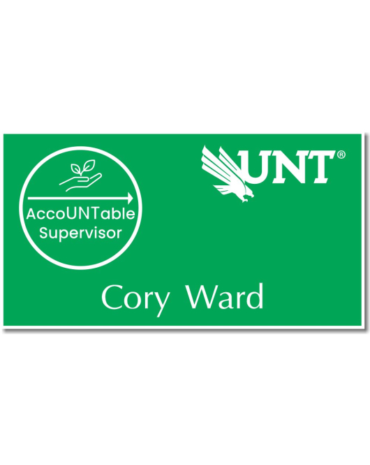 UNT Accountable Supervisor Nametag