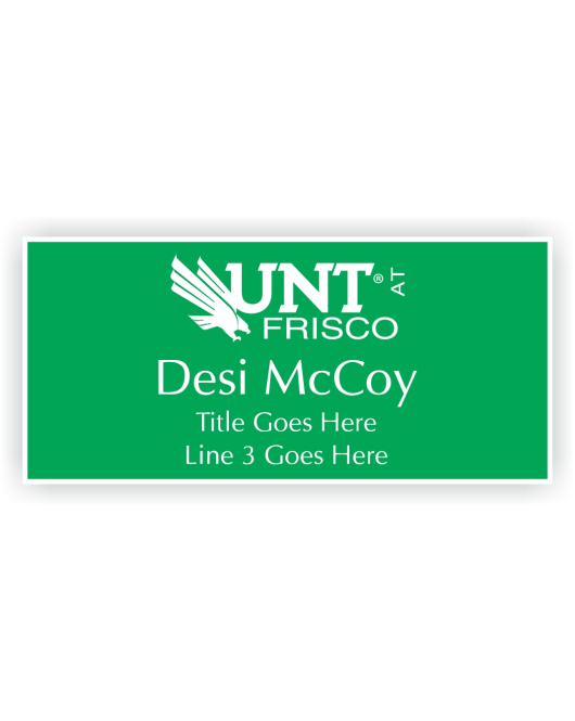 UNT Green Name Tag, 3 Line FRISCO