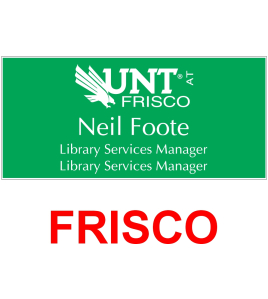 UNT Green Name Tag, 3 Line FRISCO