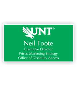 UNT Green Name Tag, 4 Line