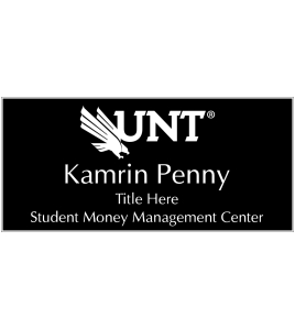 UNT Black Name Tag, 3 Line