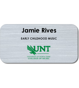 UNT University of Music Aluminum Nametags