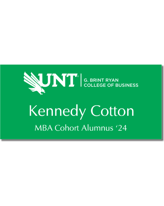 G. Brint Ryan, College of Business Green Name Tag, 2 Line