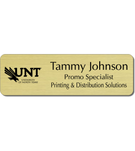UNT Metallic Name Tag, 3 Line