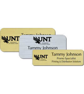 UNT Metallic Name Tag, 3 Line