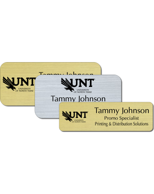UNT Metallic Name Tag, 3 Line