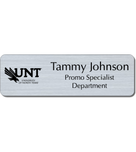 UNT Metallic Name Tag, 3 Line