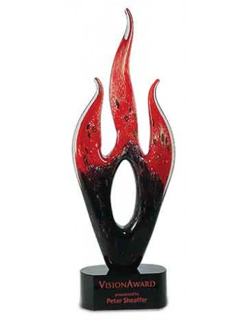 Glass Art Red Flame