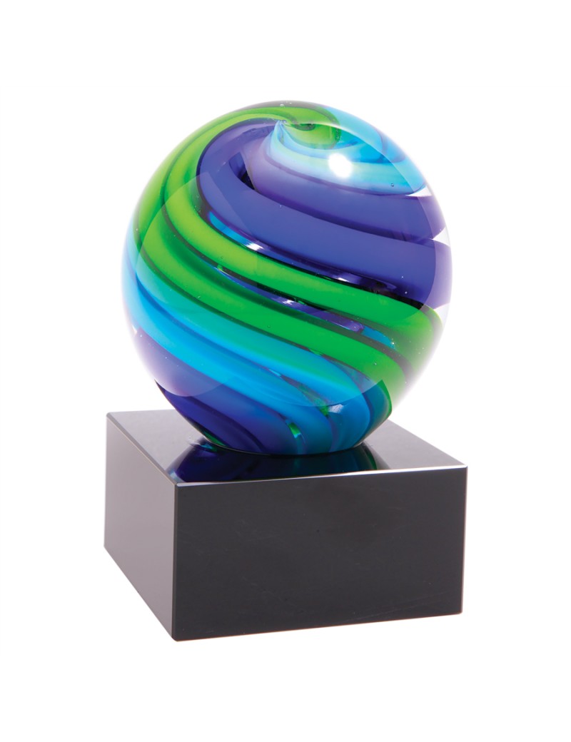 Glass Art Blue & Green Sphere