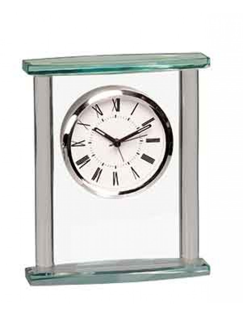 Glass Column Square Clock with Top
